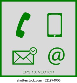 Contact buttons set - email, envelope, phone