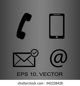 Contact buttons set - email, envelope, phone