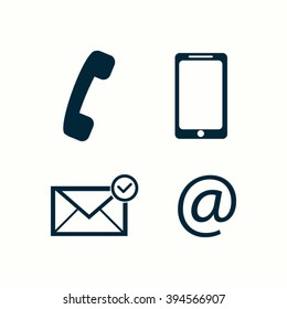 Contact buttons set - email, envelope, phone