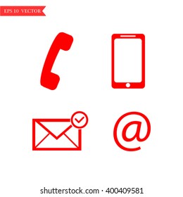 Contact buttons set - email, envelope, phone