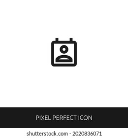 Contact Calendar Pixel Perfect Icon for Web, App, Presentation. editable outline style. simple icon vector eps 10