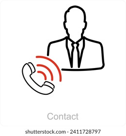 Concepto de icono de contacto y llamada
