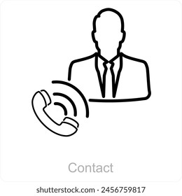Contact and call icon concept