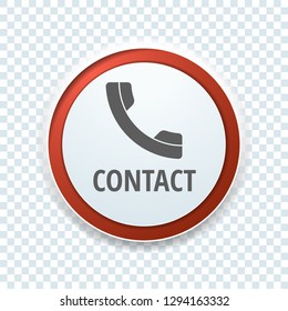 Contact Call Phone button illustration Transparent Vector background