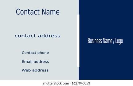 Contact card for business or personal use.