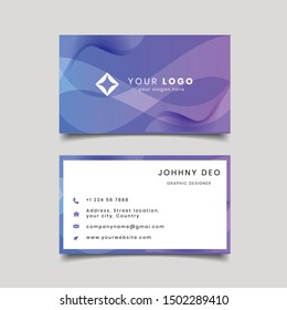 Contact card for company. Two sided gradient.Vector illustration.