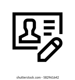 Contact card mini line, icon, background and graphic. The icon is black and white, linear  flat, vector, pixel perfect, minimal, suitable for web and print. 
