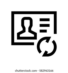 Contact card mini line, icon, background and graphic. The icon is black and white, linear  flat, vector, pixel perfect, minimal, suitable for web and print. 