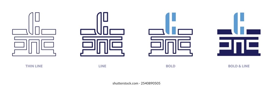 Contact center icon in 4 different styles. Thin Line, Line, Bold, and Bold Line. Duotone style. Editable stroke.