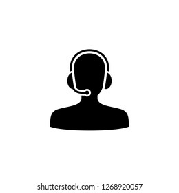 contact center icon silhouette flat minimal design