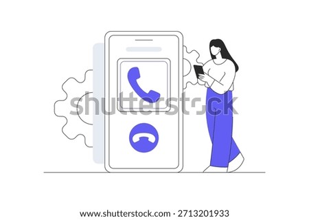 Contact center, contact us, feedback online form. Customer, help line, company address. Flat Cartoon Vector Illustration, icon Stylish abstract design landing page web