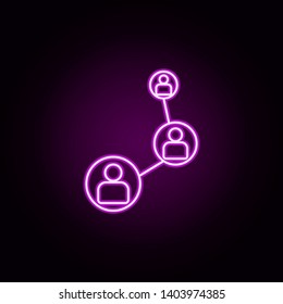 contact chain neon icon. Elements of sosial media network set. Simple icon for websites, web design, mobile app, info graphics