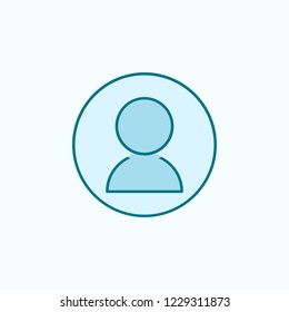 contact in circle 2 colored line icon. Simple colored element illustration. contact in circle outline symbol design from web icons set