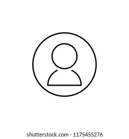 contact in circle outline icon