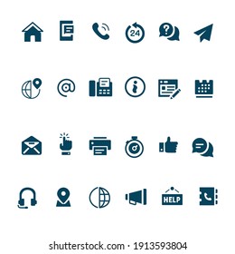 Iconos de línea universal de la colección de contactos. Conjunto de iconos para web y móvil.