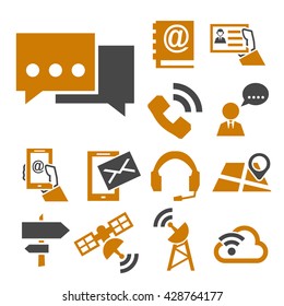contact, commerce icon set