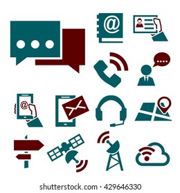 contact, commerce icon set