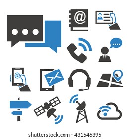 contact, commerce icon set