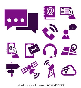 contact, commerce icon set