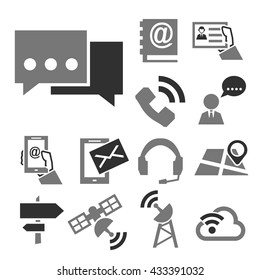 contact, commerce icon set