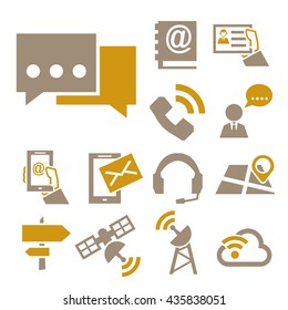 contact, commerce icon set