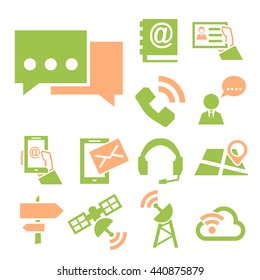 contact, commerce icon set