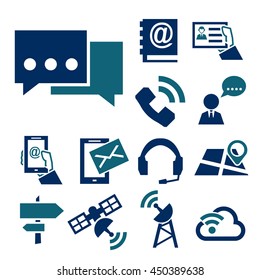contact, commerce icon set
