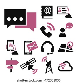 contact, commerce icon set