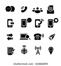 Contact and communication icons