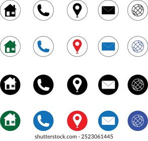 Ícone de contato e comunicação, Ícones de informações de contato do cartão de visita. Contacte-nos e o conjunto de ícones da Web. ícone da estrutura de tópicos para contato, bate- papo e comunicação. conjunto de ícones mais útil.