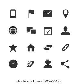 Contact Communication Internet Vector Icons Home Stock Vector Royalty Free