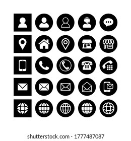 Contact Communication Technology Icon Set