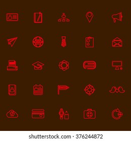 Contact connection red line icons, stock vector