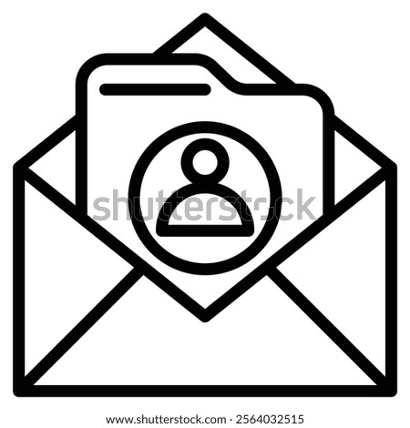 Contact Database icon line vector illustration