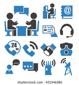 contact, dealing icon set