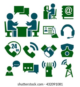 contact, dealing icon set