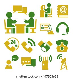 contact, dealing icon set