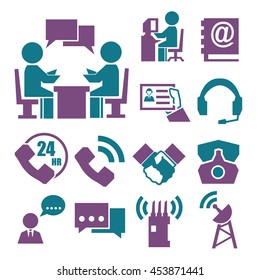 contact, dealing icon set