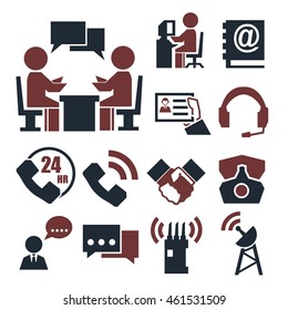contact, dealing icon set