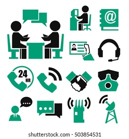 contact, dealing icon set