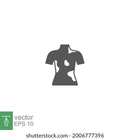 Contact Dermatitis icon. Psoriasis, rash, allergic problem. Allergy symptoms Dermatological diseases. eczema body Itchy spots. solid style. Vector illustration. design on white background. EPS 10