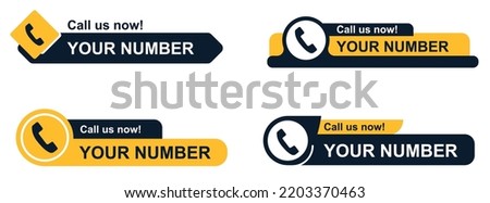 Contact Details. Call us now icons for business purpose. dark blue and yellow icon.  