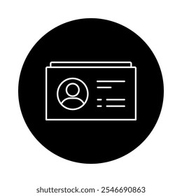 Contact Details Icon – ID Card, Representing Personal Information, Communication, and Accessibility