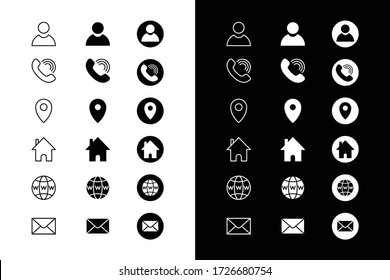 Contact details icons for business card or flyer