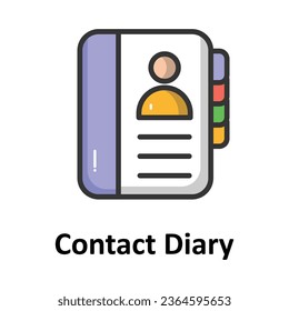 Contact diary vector icon which can easily modify or edit

