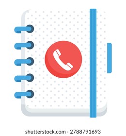 Contact Directory Notebook Icon Illustration For Phone Numbers Communication Records And Information Management