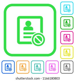 Contact disabled vivid colored flat icons in curved borders on white background