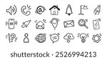 Contact doodle hand drawn icon. Isolated communication signs for business. Vector illustration