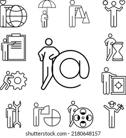 contact, e-form icon in a collection with other items
