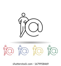Contact, e-form multi color icon. Simple thin line, outline vector of conceptual figures icons for ui and ux, website or mobile application